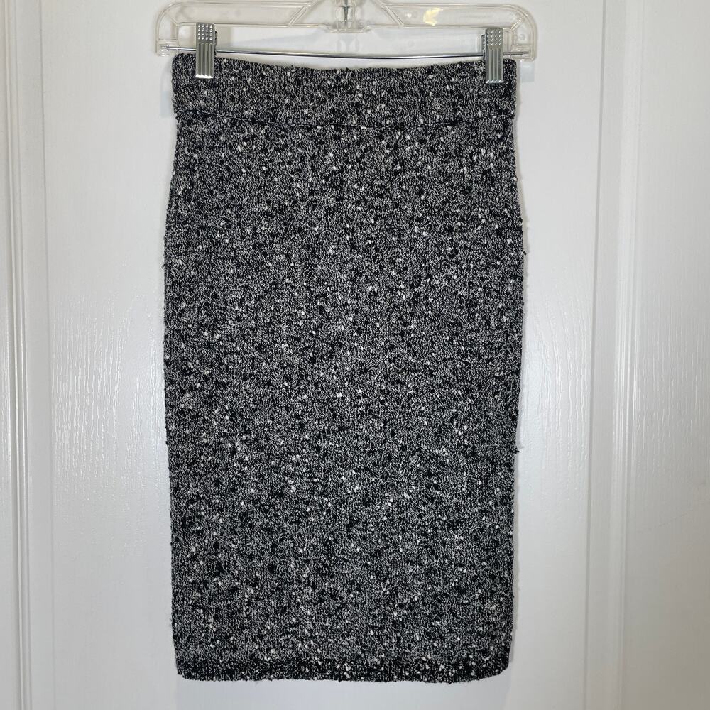 Ann Taylor Boucle Marled Knit‎ Pencil Skirt Stretchy Black White NWT XS Petite - Picture 5 of 5